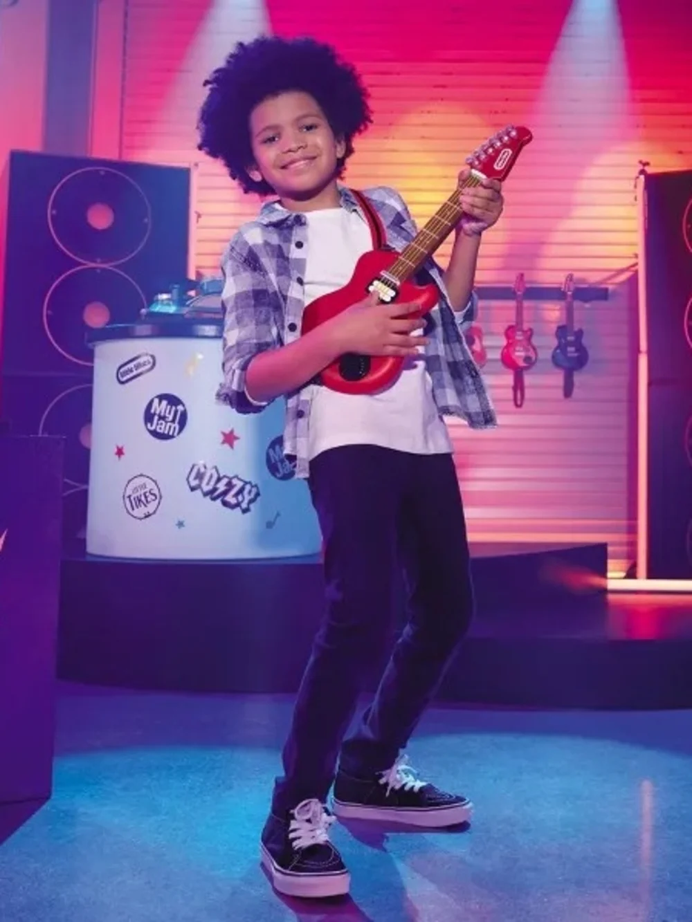 Kid's Red Electric Toy Guitar with Bluetooth Play - Little Town